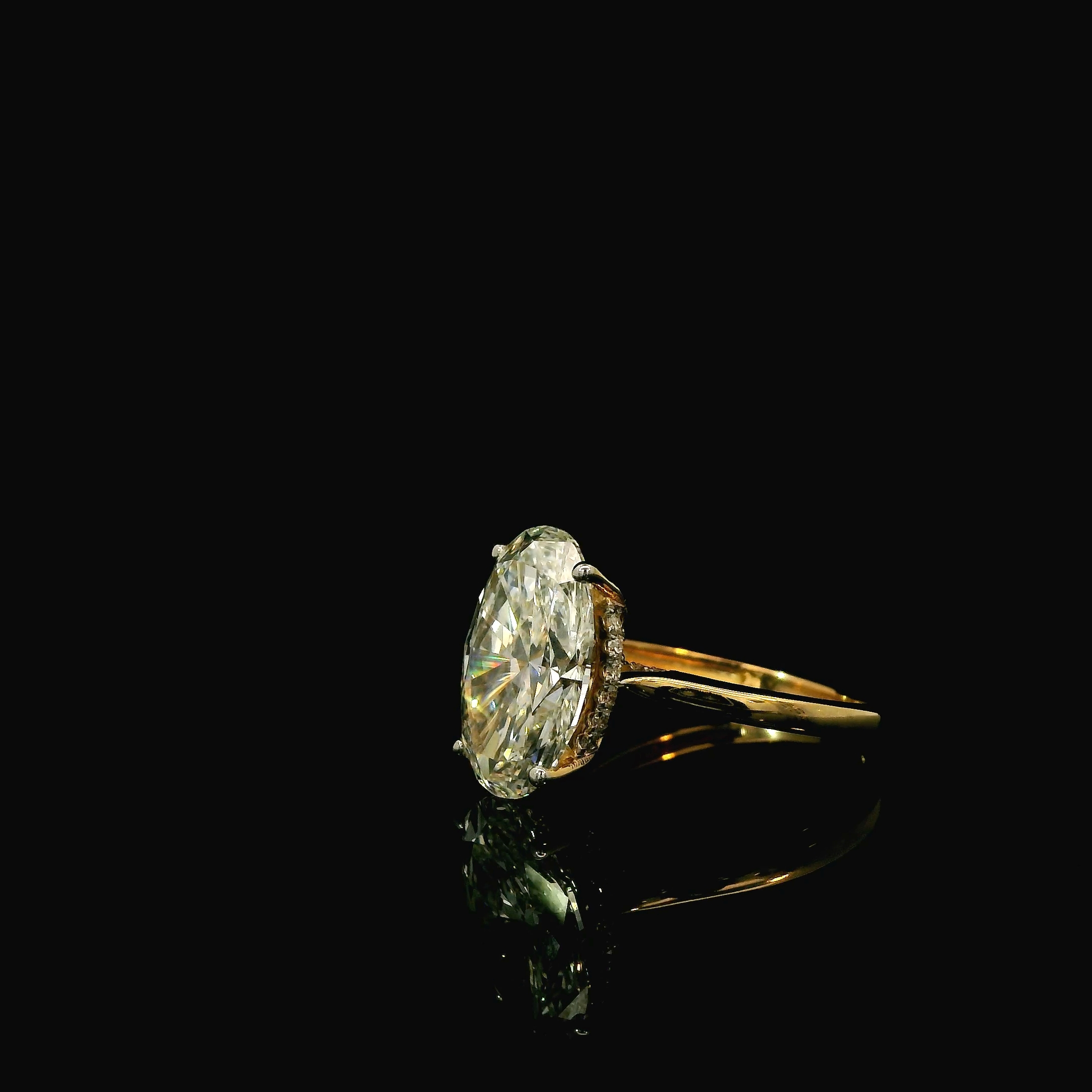 5.36 TCW oval 14k Yellow gold lab grown diamond engagement ring - Image 2