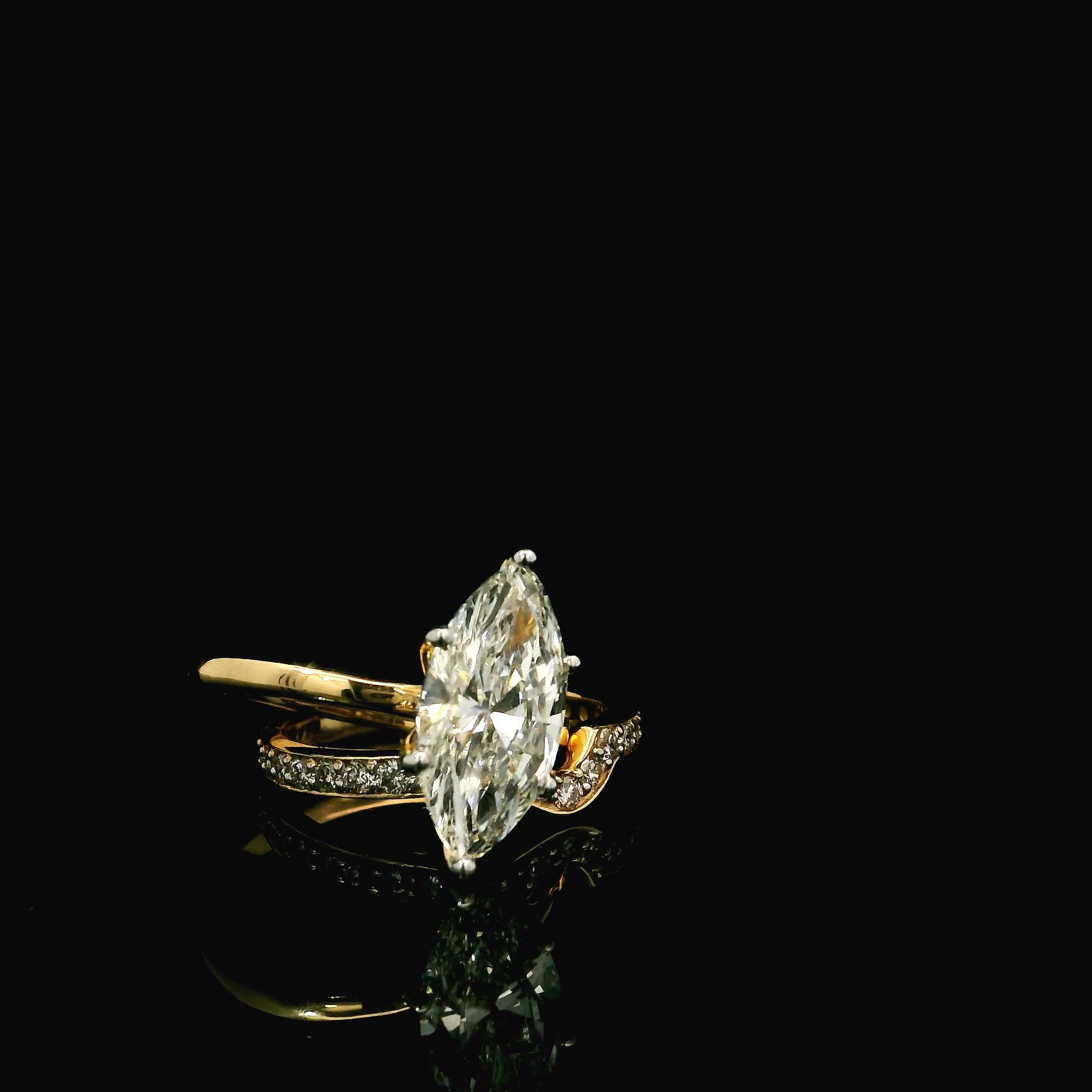 3.61CT 14K YELLOW GOLD LAB GROWN DIAMOND ENGAGEMENT RING