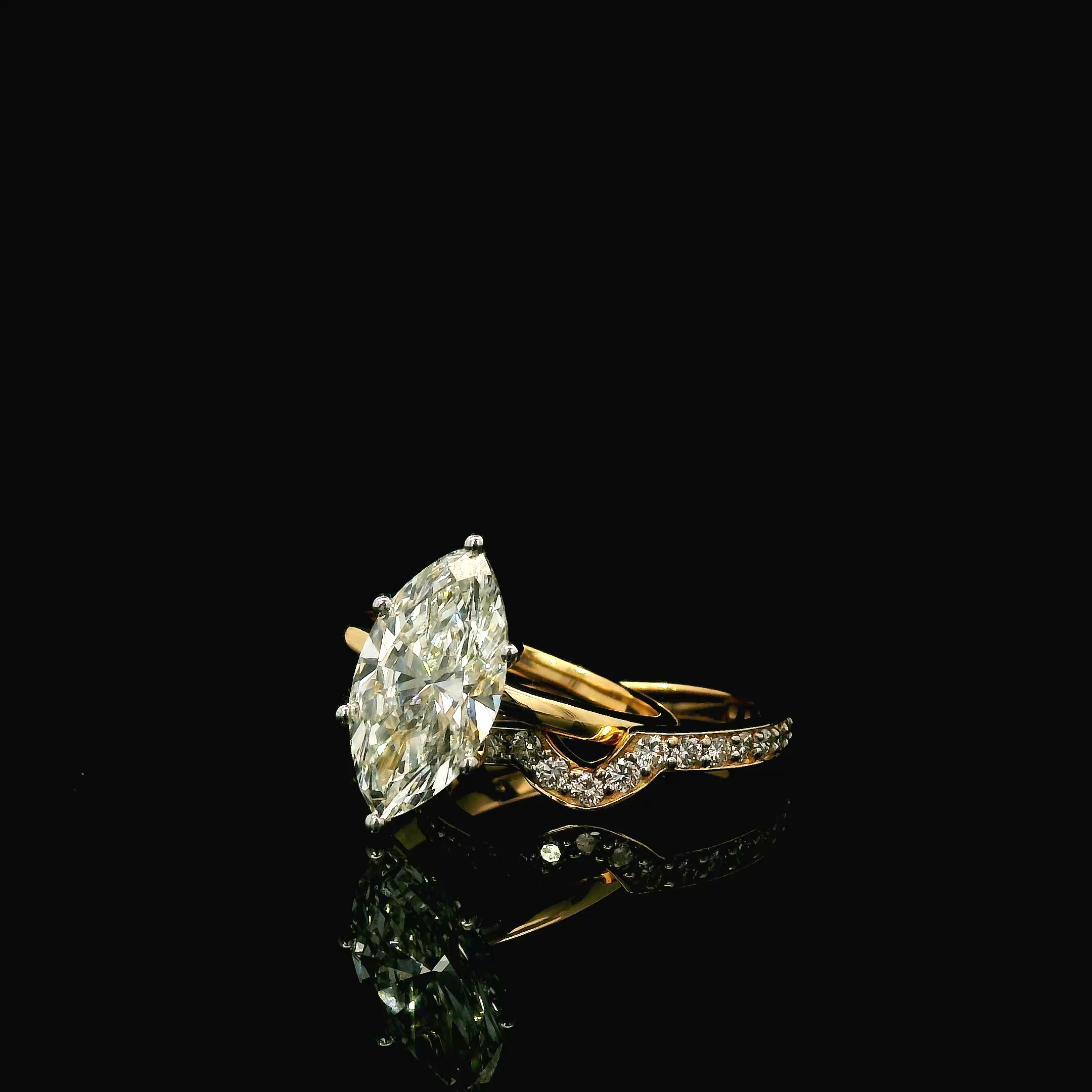 3.61CT 14K YELLOW GOLD LAB GROWN DIAMOND ENGAGEMENT RING - Image 3