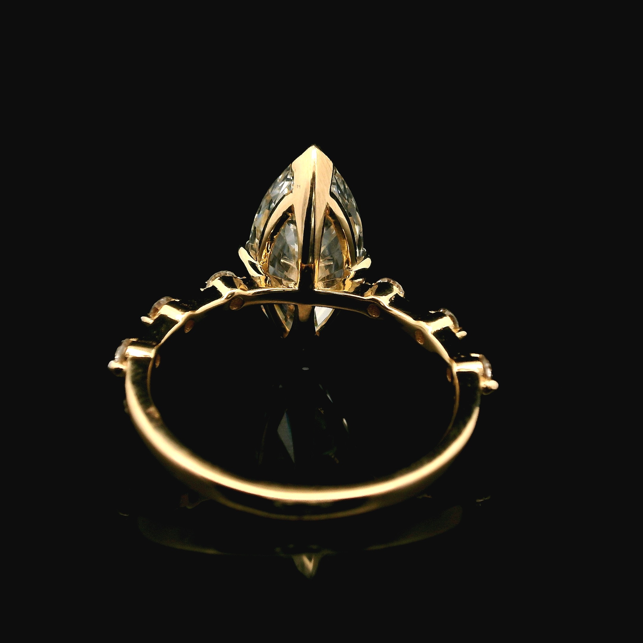 3.46CT 14K YG MARQUISE LAB GROWN DIAMOND ENGAGEMENT RING - Image 2