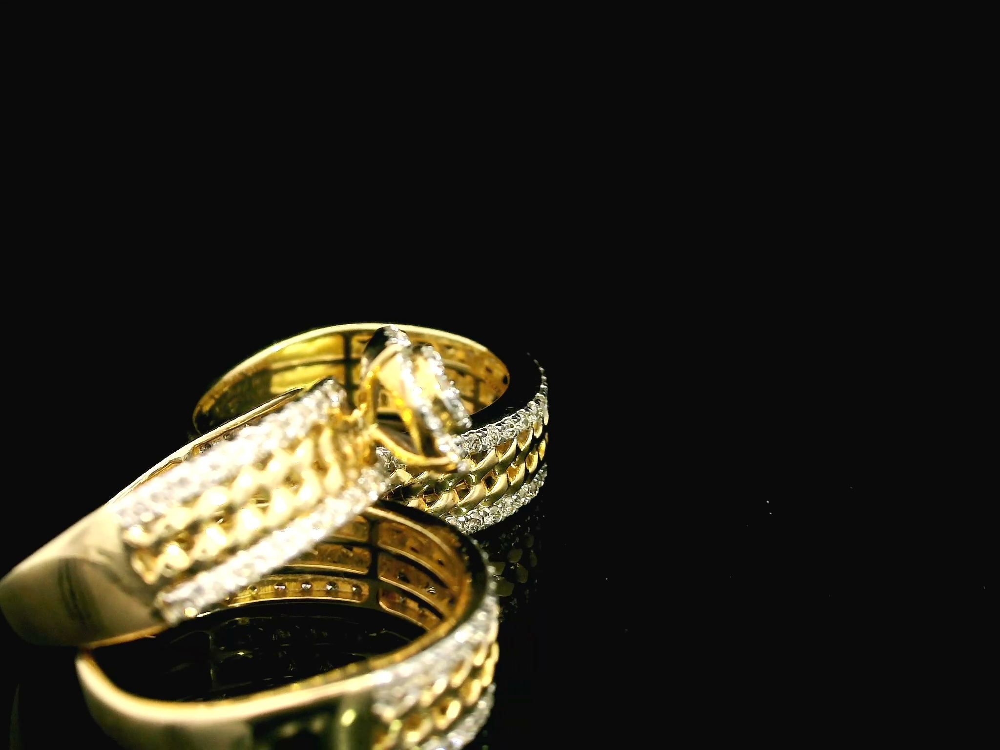 10K YELLOW GOLD 1.50CT WEDDING SET TRIO CUBAN LINK ACCENT DESIGN - Image 2