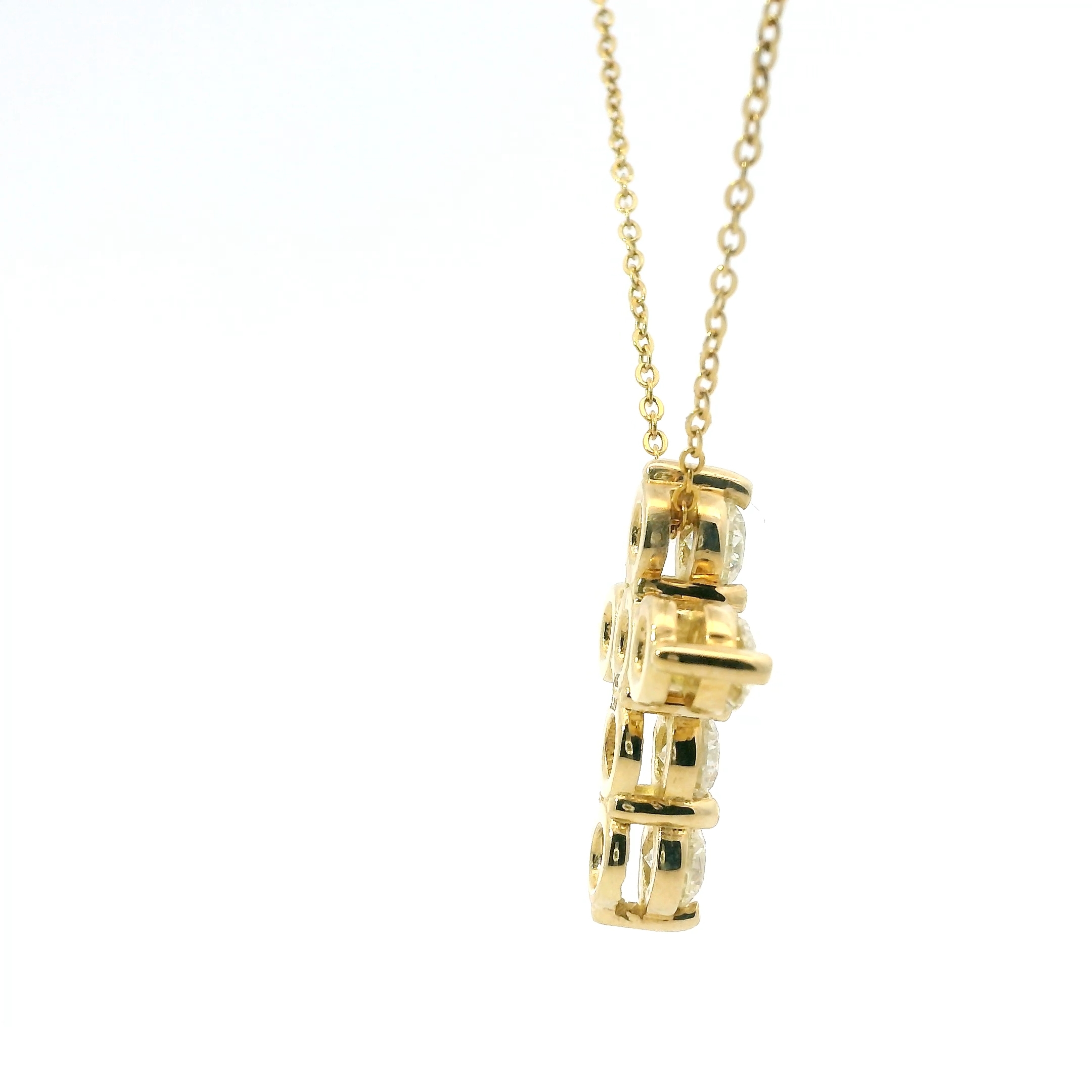 14K YG NATURAL DIAMOND CROSS PENDANT 2.39 TCW - Image 4