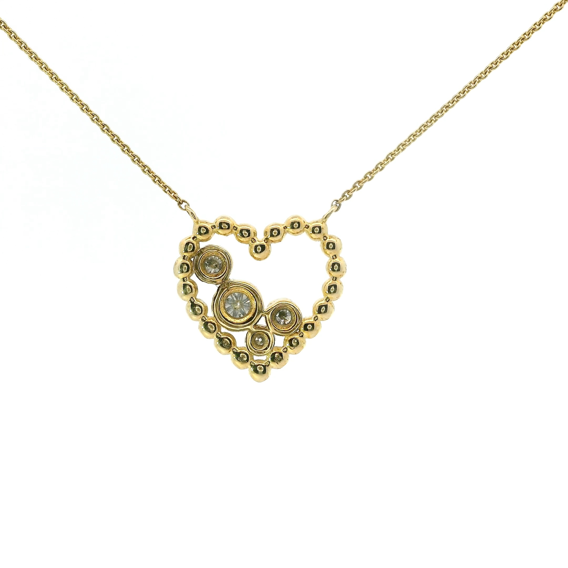 10KT YELLOW GOLD NATURAL DIAMOND FILLED HEART 0.15TCW