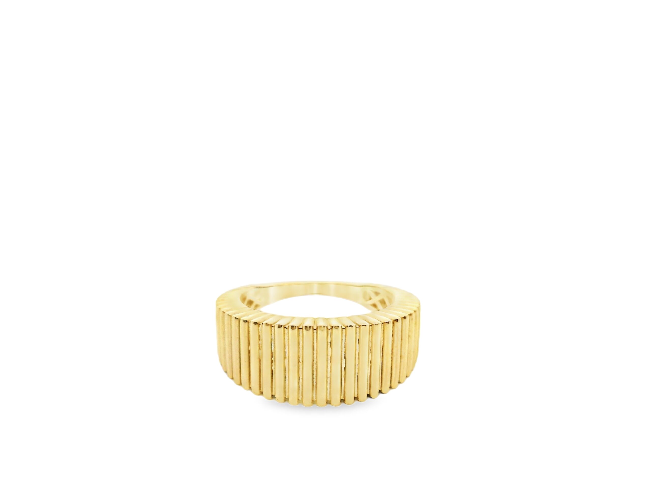 10k yellow gold fluted ring