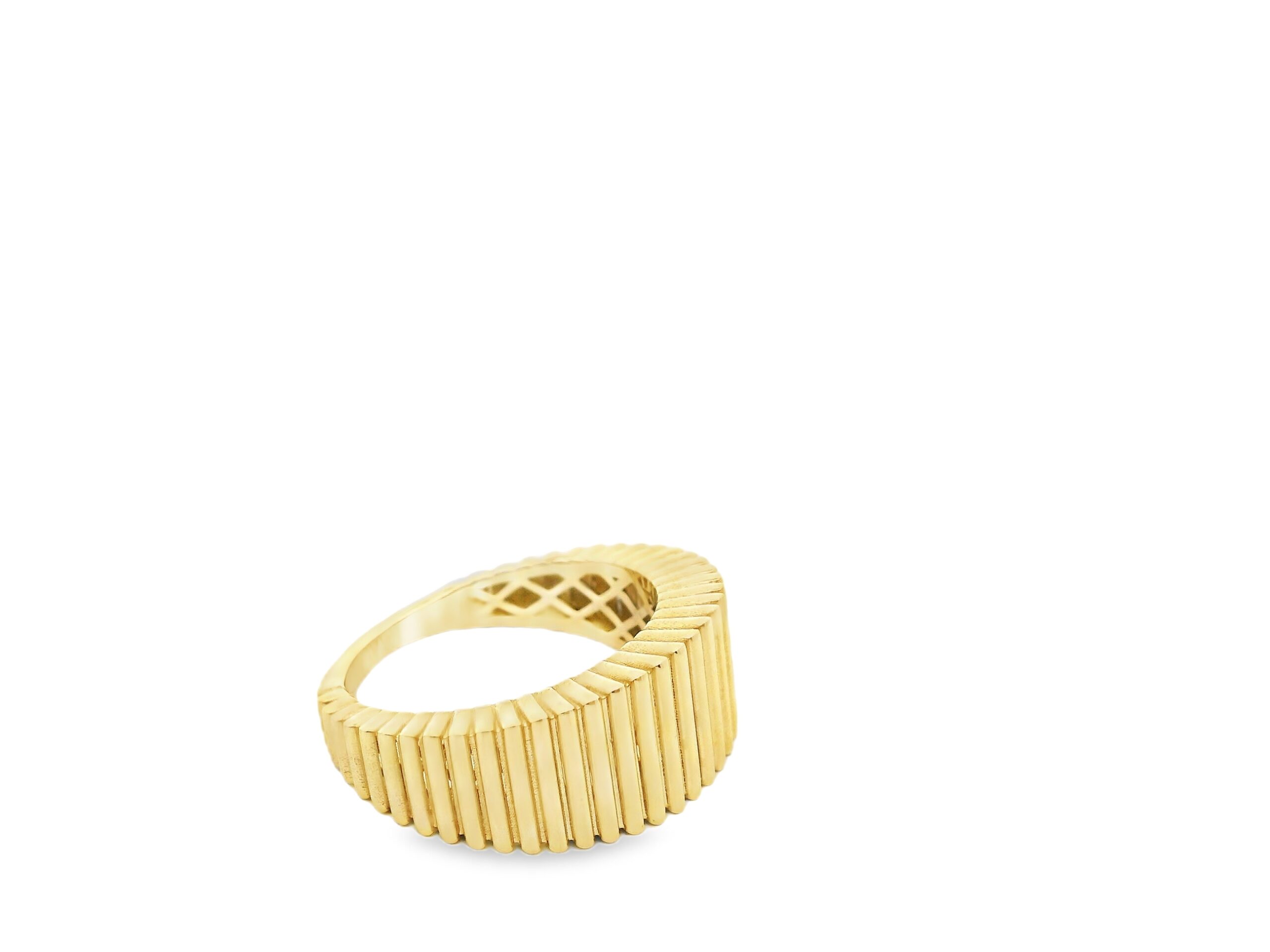 10k yellow gold fluted ring - Image 2