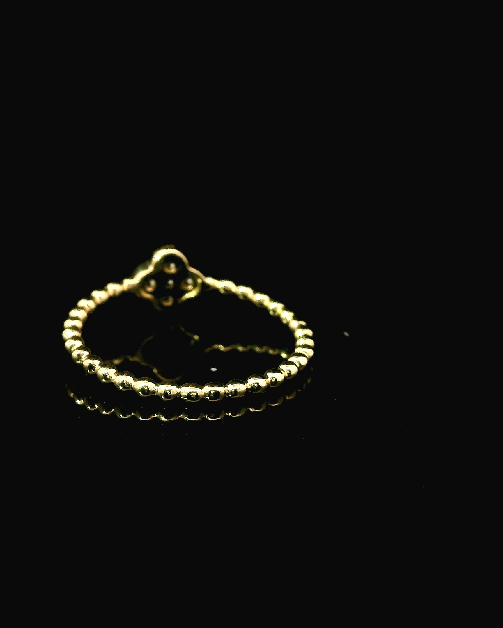 14K YELLOW GOLD DIAMOND CLOVER RING 0.18 TCW - Image 3