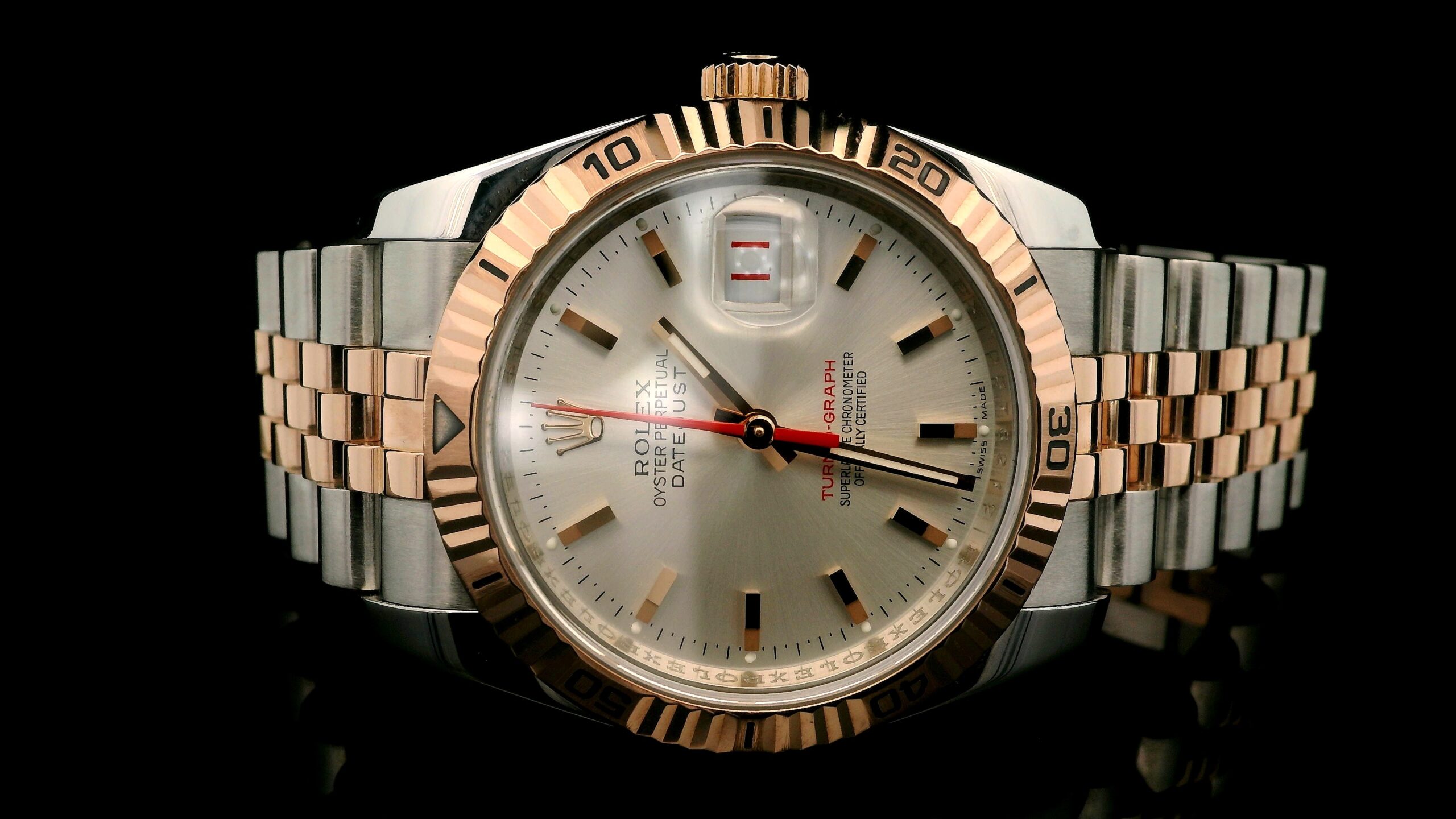 36mm Rolex Turn-o-graph Datejust 18k Rosegold/ Stainless steel 116261